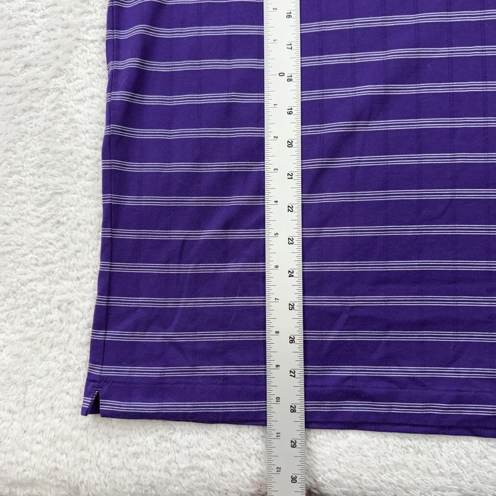 Nike Tiger‎ Woods Collection Purple Striped Golf Polo Shirt Oak Hill C.C.